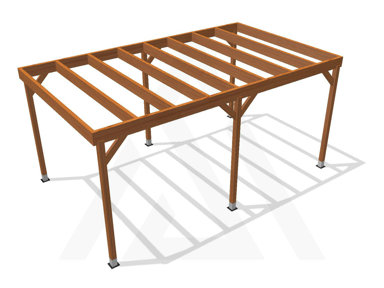 bache pour pergola autoportée en bois sans débordement