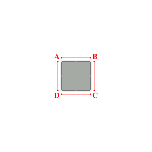 Bâche plate rectangle sur mesure en Membrane PVC 670gr/m² Gris clair RAL 7038 - 1.00x1.00m