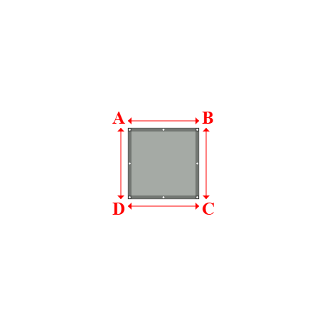 Bâche plate rectangle sur mesure en Membrane PVC 670gr/m² - Etanche Gris clair RAL 7038 - 1.00x1.00m