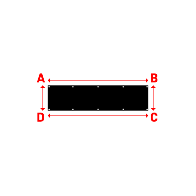 Bâche Rectangle en Protect 670 : La référence en matière de protection étanche Noir RAL 9005 - 2.00x0.50m