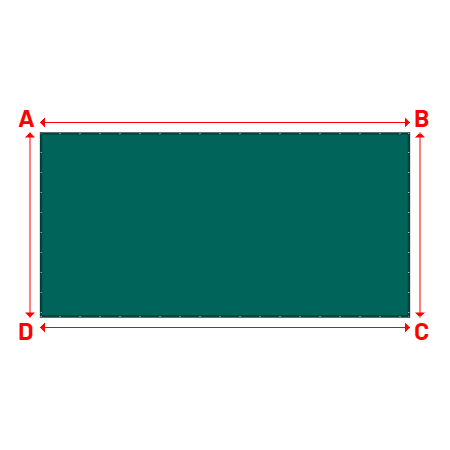 Bâche Rectangle en Protect 670 : La référence en matière de protection étanche Vert industrie RAL 6026 - 8.00x4.00m