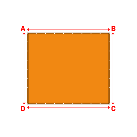 Bâche Rectangle en Solar 590 : bâche spéciale protection solaire & grand choix de coloris Orange - 502V3-8204C - 2.72x2.35m