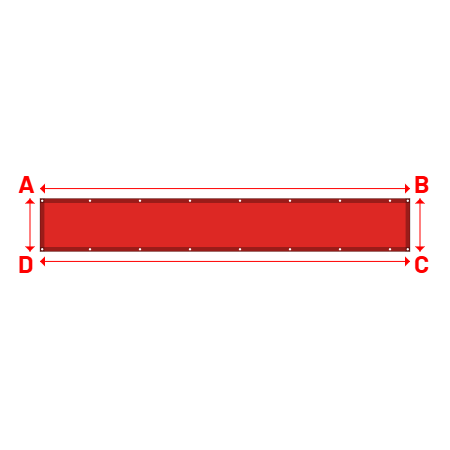 Bâche Rectangle en Protect 670 : La référence en matière de protection étanche Rouge RAL 3002 - 4.20x0.60m