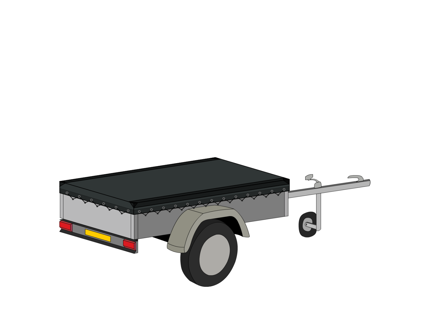 Bâche pour remorque bagagère Basse droite en Protect 670 : La référence en matière de protection étanche Gris anthracite RAL 7016