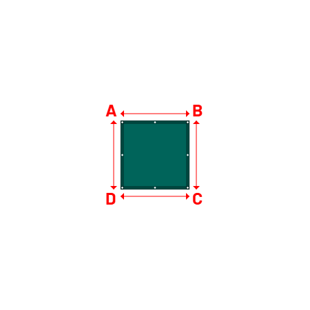 Bâche Rectangle en Protect 670 : La référence en matière de protection étanche Vert industrie RAL 6026 - 1.00x1.00m