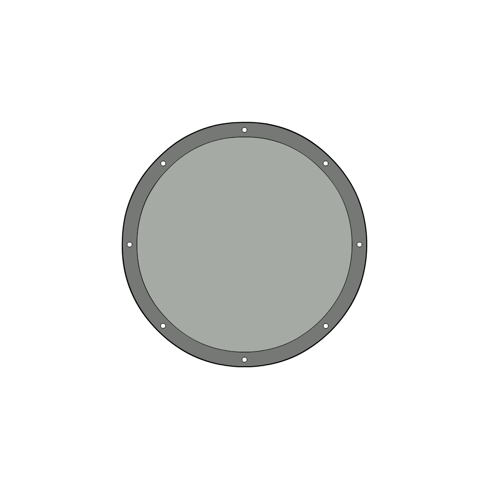 Bâche plate ronde en Protect 670 : La référence en matière de protection étanche Gris clair RAL 7038 d'une diamètre de 7.98m