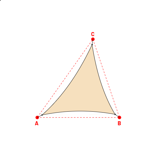 Voile d'ombrage triangle en Soltis 96 - Toile d'ombrage haute performance Vanille 96-8861 - 4,73x4,76x5,60m