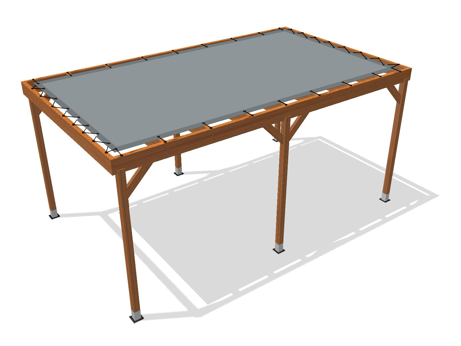 Bâche pour pergola bois sur pieds sans débord en Flexlight Lodge 6002 630gr/m² Gris 6002-20024