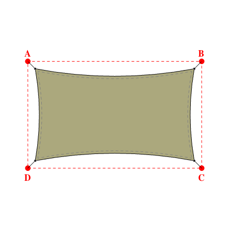 Voile d'ombrage rectangle en Soltis 96 - Toile d'ombrage haute performance Tilleul 96-50848 - 6,40x3,70x6,40x3,70m