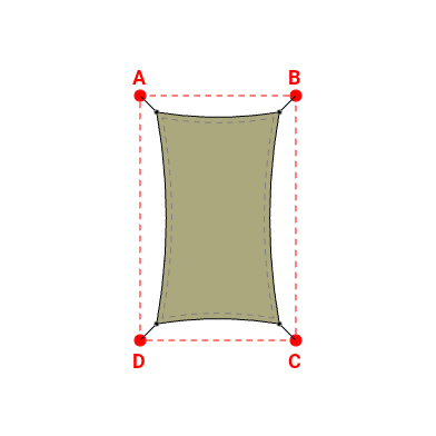 Voile d'ombrage rectangle en Soltis 96 - Toile d'ombrage haute performance Tilleul 96-50848 - 2,20x3,80x2,20x3,80m