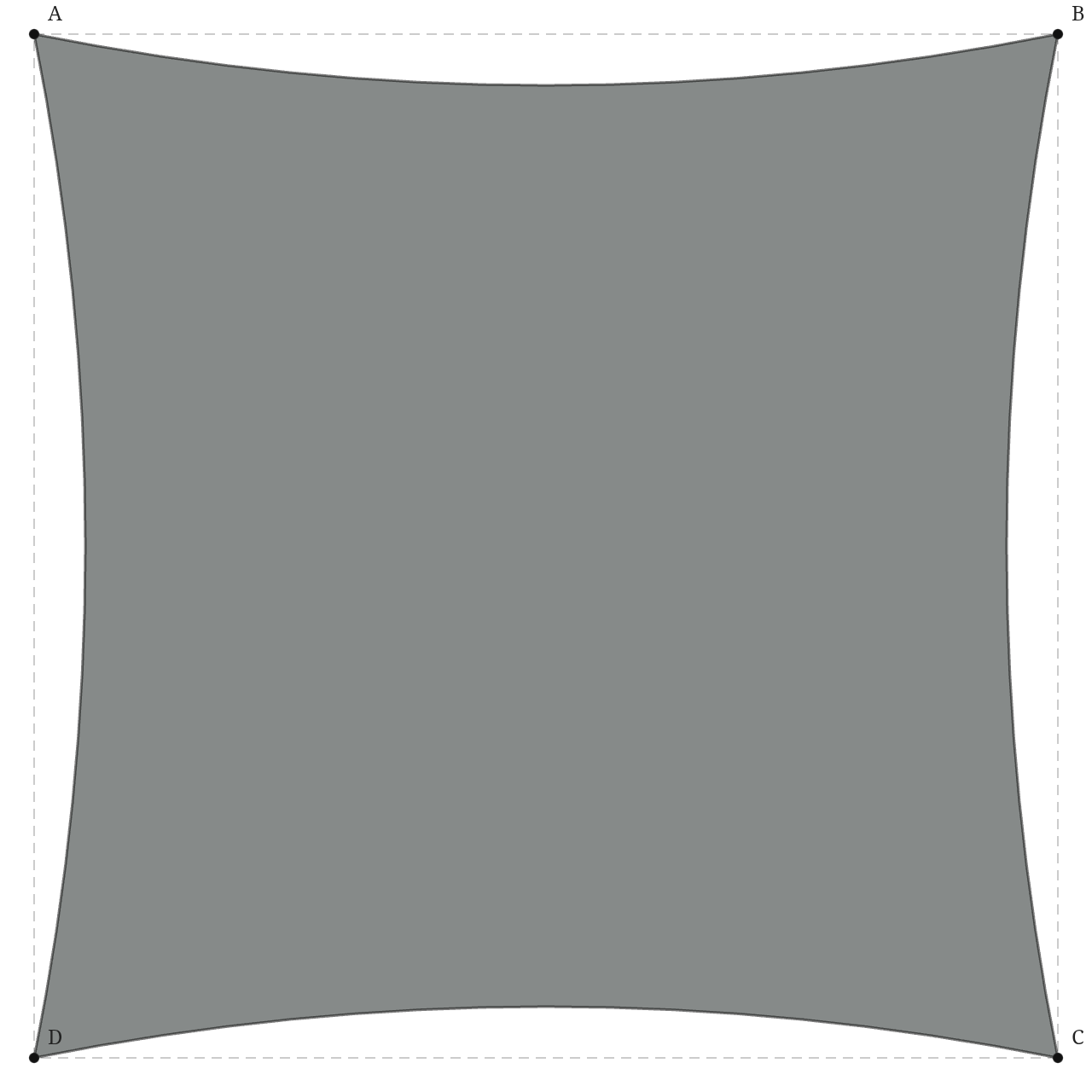 Voile d'ombrage - Voile d'ombrage Carrée Essentiel - Gris Acier (648 AustralMesh)