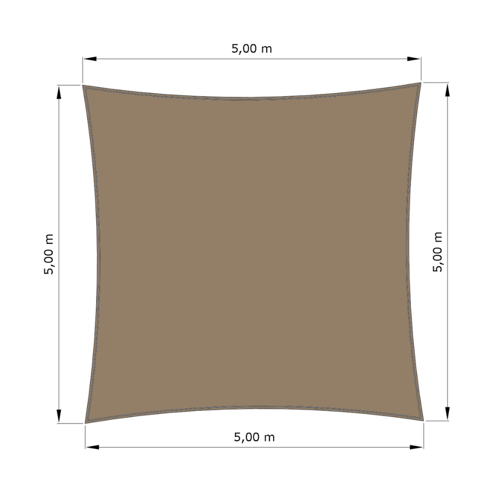Voile d'ombrage standard ajourée carrée Bois flotté 294 (AustralMesh) d'une dimension de 5x5m