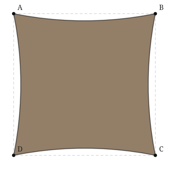 Voile d'ombrage - Voile d'ombrage Carrée - Bois flotté 294 (AustralMesh)