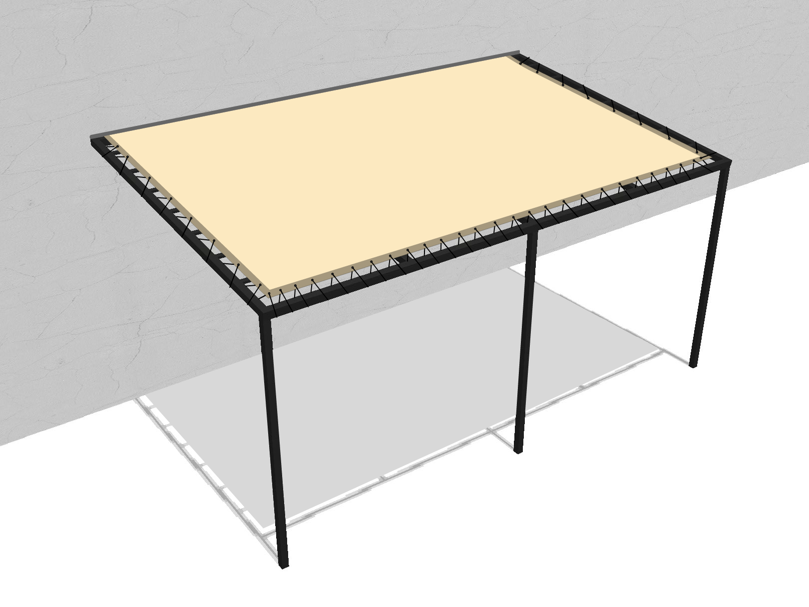 Bâche pour pergola métallique murale droite en Flexlight Lodge 6002 630gr/m² Vanille 10387
