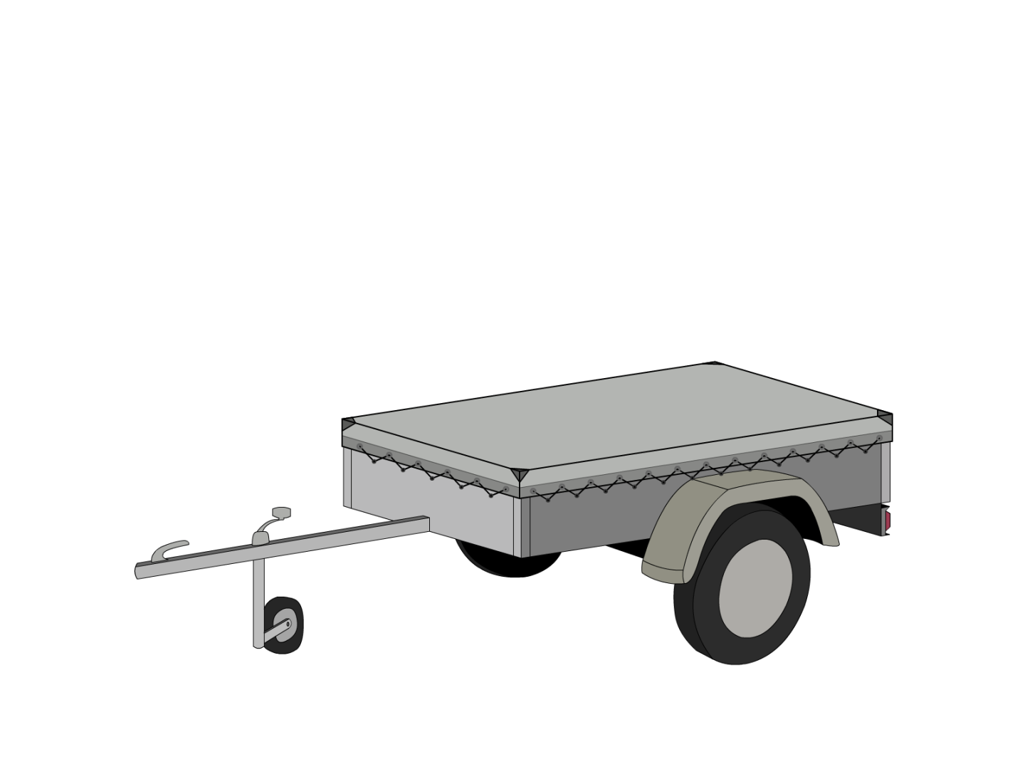Bâche pour remorque bagagère Basse droite en MaxiProtect 900 : Protection & grammage renforcé Gris agate RAL 7038 - 31071