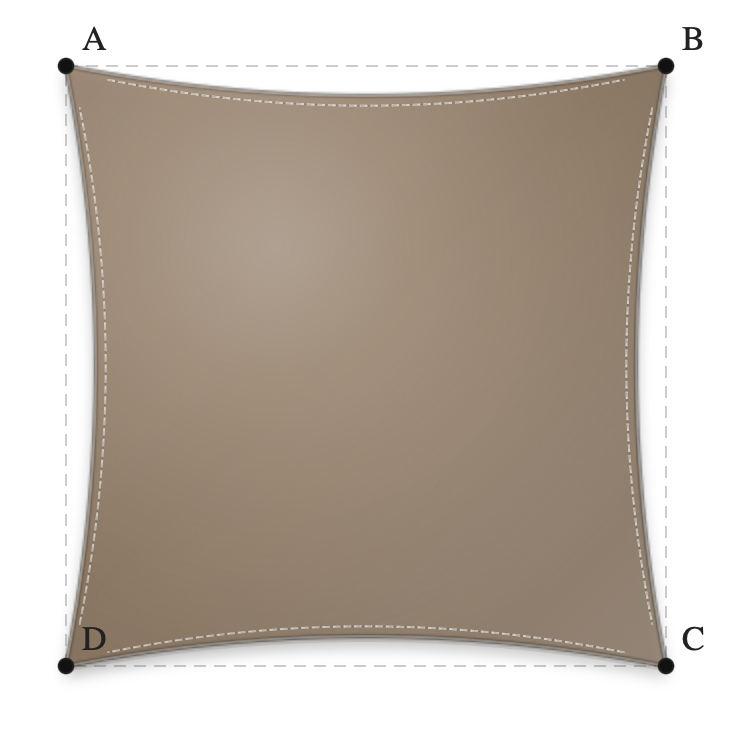 Voile d'ombrage - Forme Carrée - Bois flotté 294 (AustralMesh)