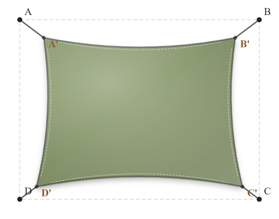 Voile d'ombrage - Forme Rectangle - Vert mousse 92-2158