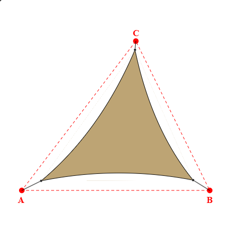 Voile d'ombrage triangle en AustralMesh - Toile d'ombrage ajourée Sable du désert (704 AustralMesh) - 6,06x5,69x6,43m