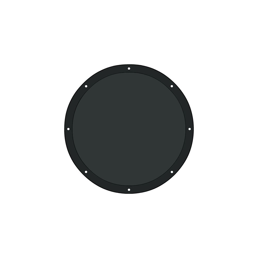 Bâche plate ronde en Protect 670 : La référence en matière de protection étanche Gris anthracite RAL 7016 d'une diamètre de 6.5m