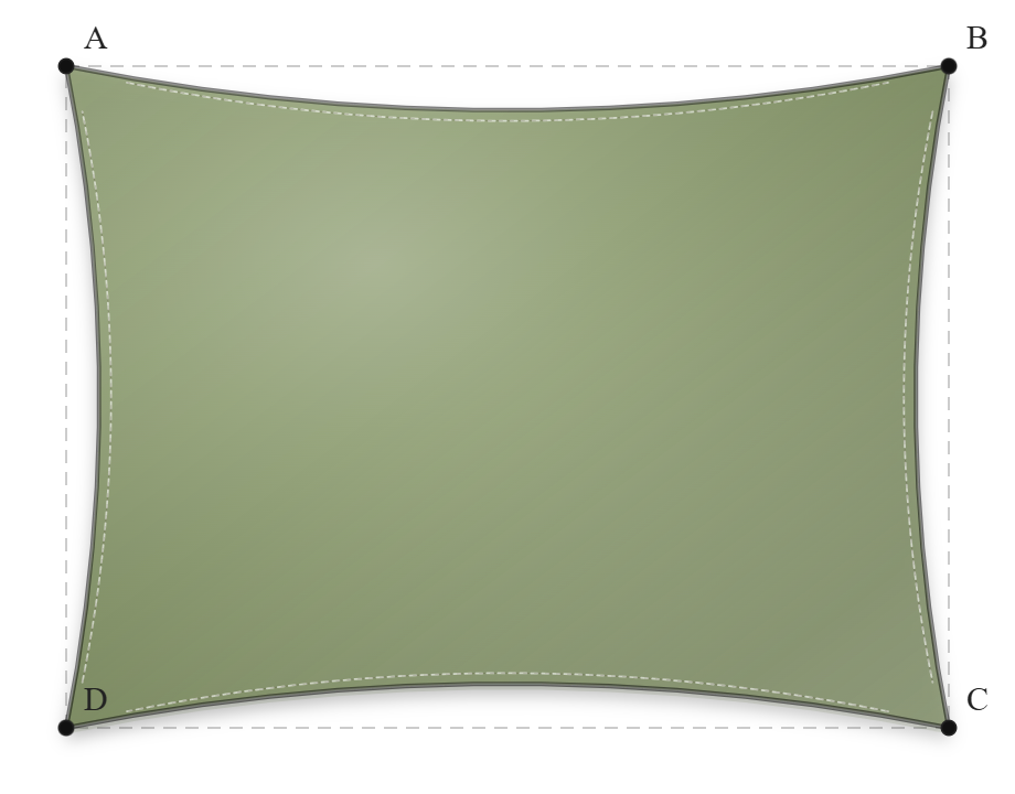 Voile d'ombrage - Forme Rectangle - Vert mousse 92-2158