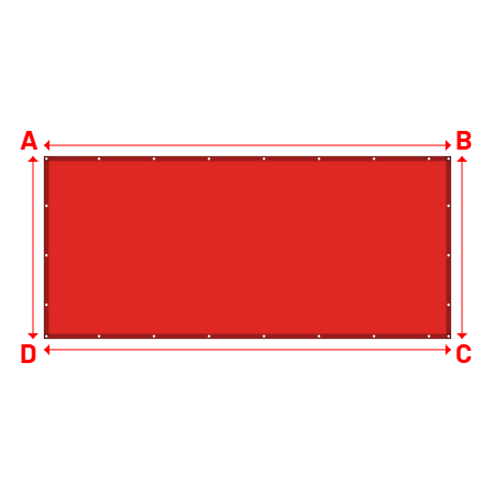 Bâche Rectangle en Protect 670 : La référence en matière de protection étanche Rouge RAL 3002 - 4.15x1.86m