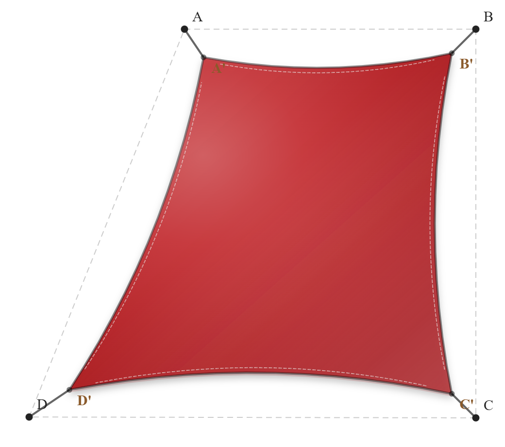 Voile d'ombrage - Forme Trapèze - Rouge