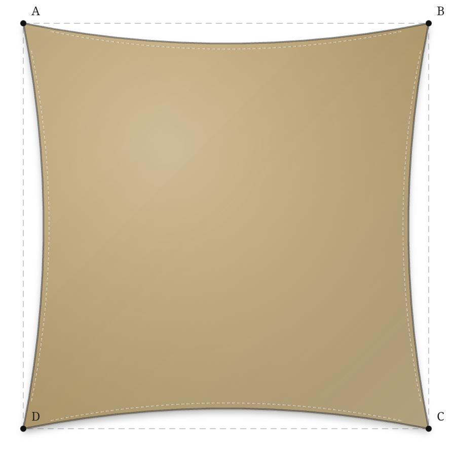 Voile d'ombrage - Forme Rectangle - Sable du désert (704 AustralMesh)