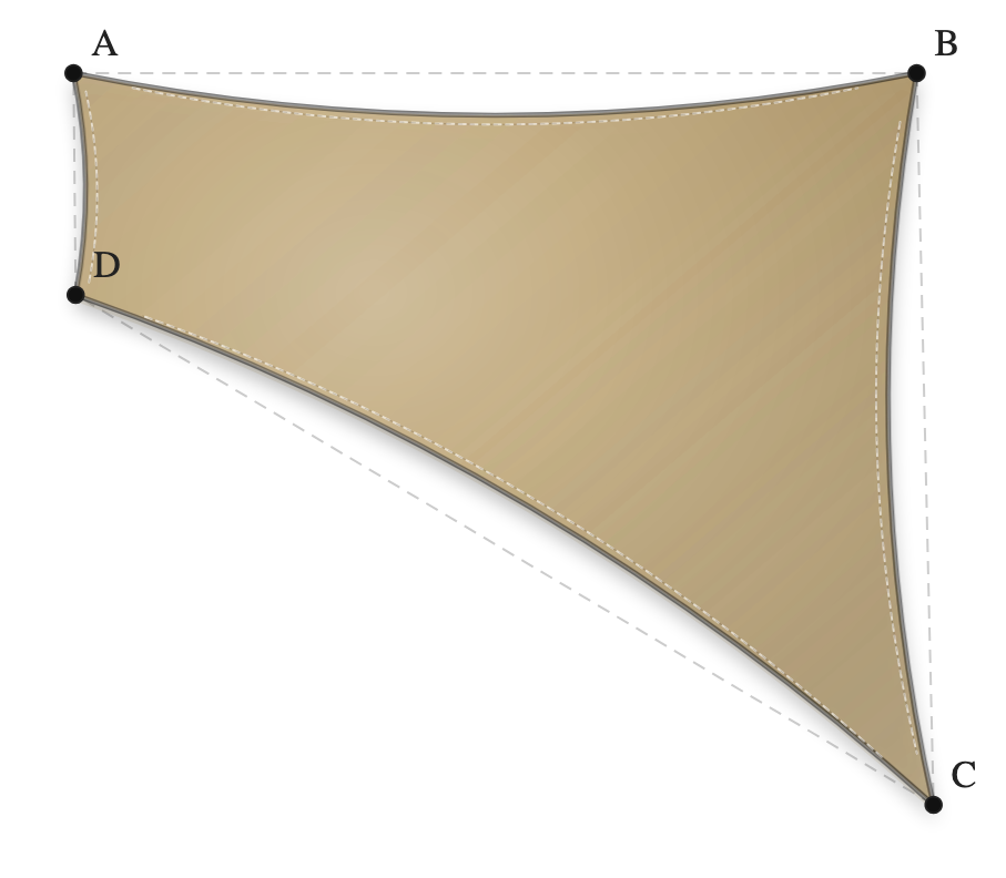 Voile d'ombrage - Forme Trapèze - Sable du désert (704 AustralMesh)