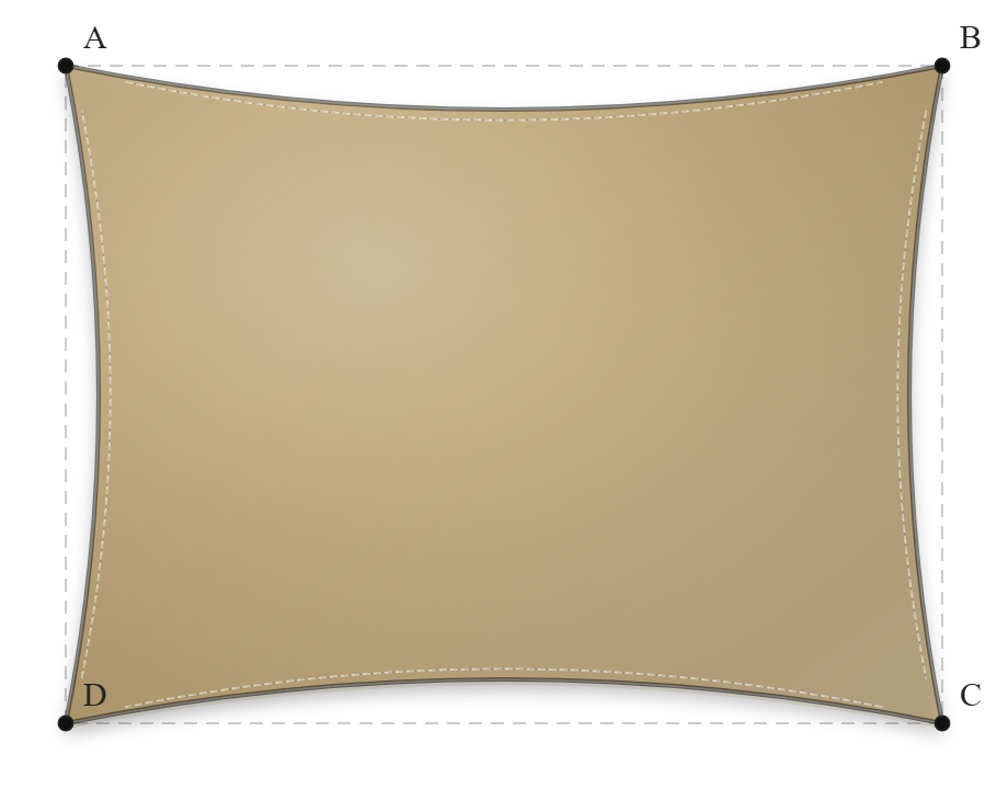 Voile d'ombrage - Forme Rectangle - Sable du désert (704 AustralMesh)