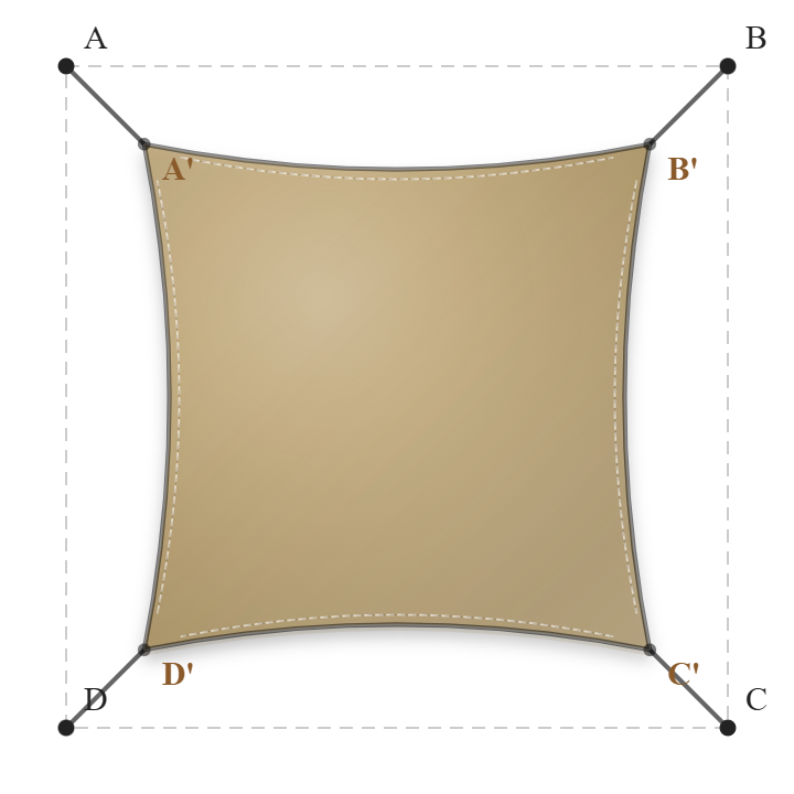 Voile d'ombrage - Forme Carrée - Sable du désert (704 AustralMesh)